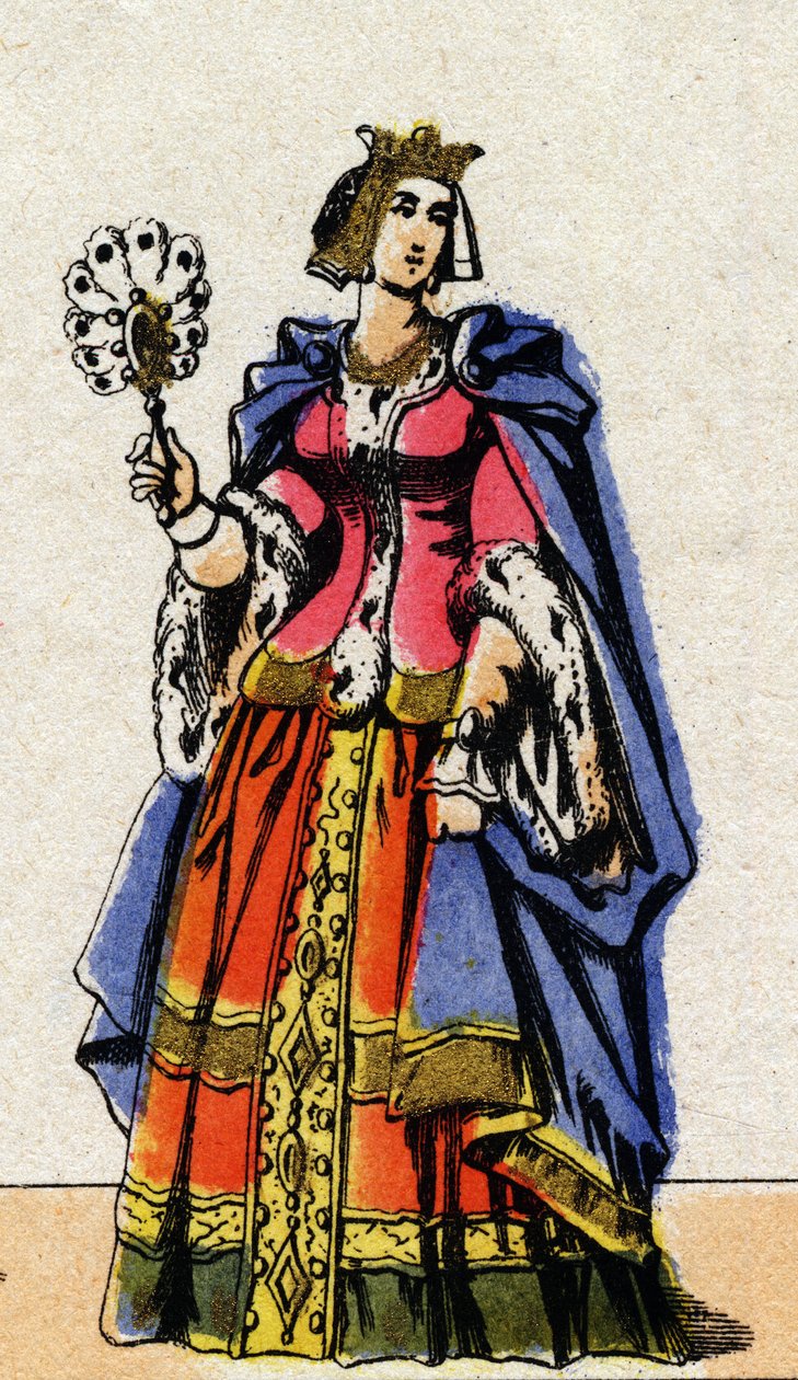 Porträtt av Bonne av Luxemburg (1315-1349), fru till Johannes II av Frankrike. av French School