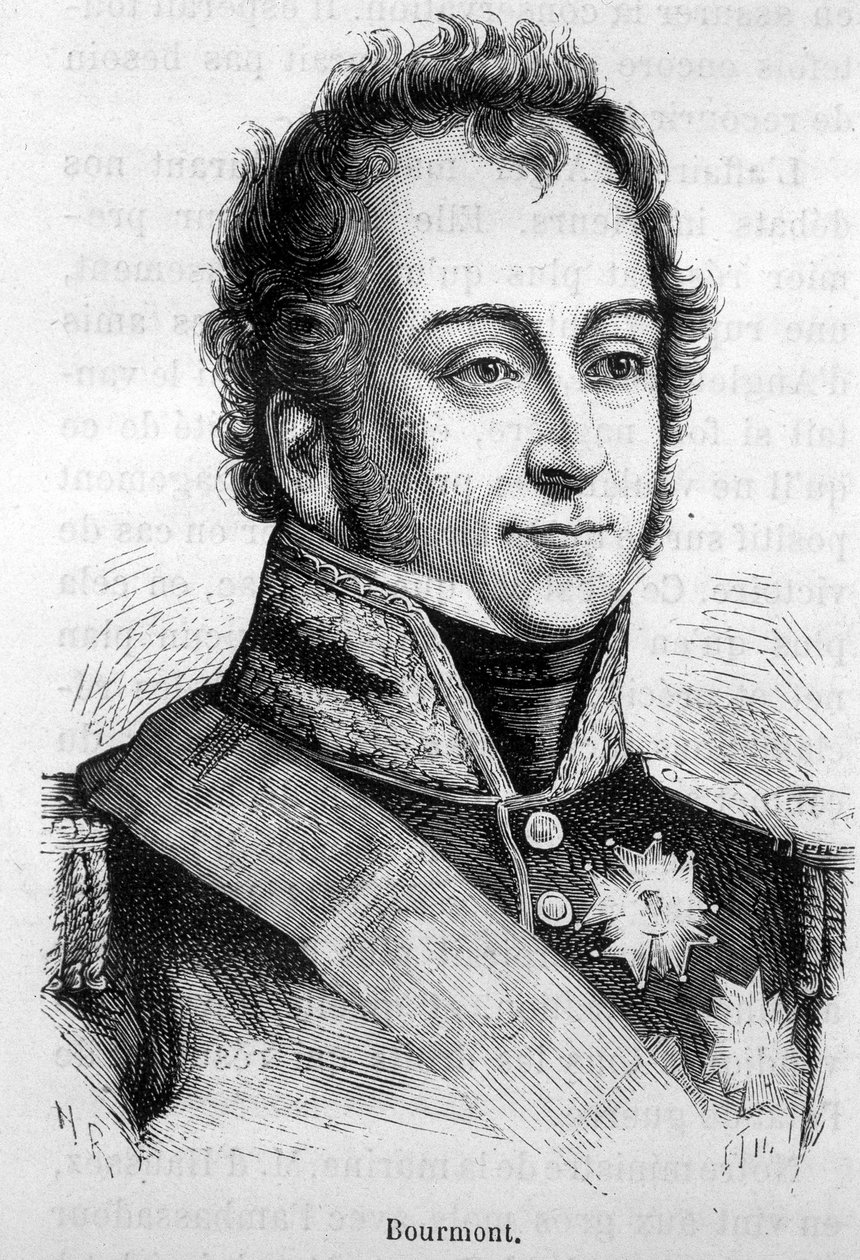 Porträtt av Bourmont, greve av Ghaisnes, marskalk av Frankrike (1773 -1846) - i "" L