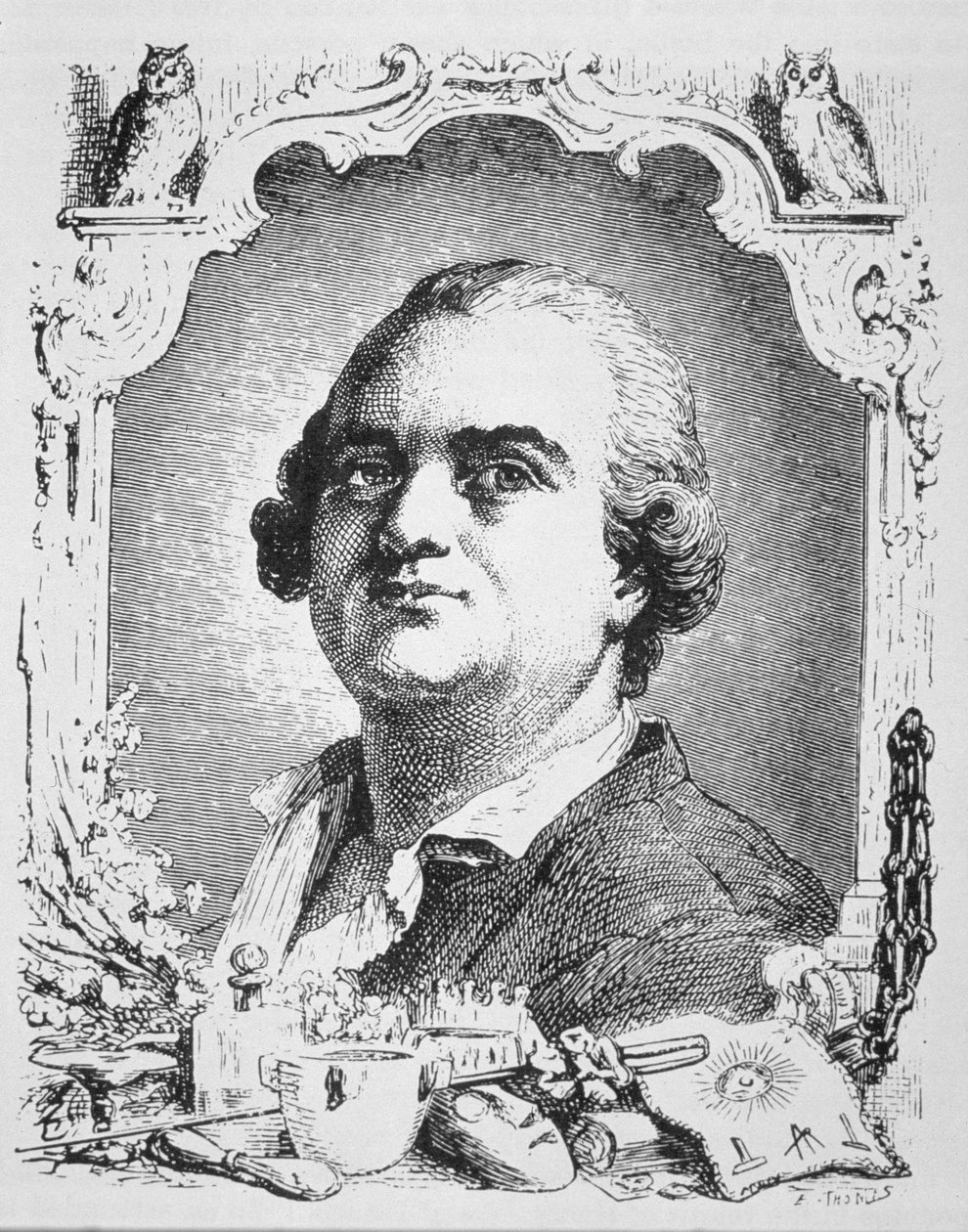 Porträtt av Cagliostro (1743-95) kopia av en illustration från Histoire de la Magie av Paul Christian, använd i en historia om magi, publicerad i slutet av 1800-talet av French School