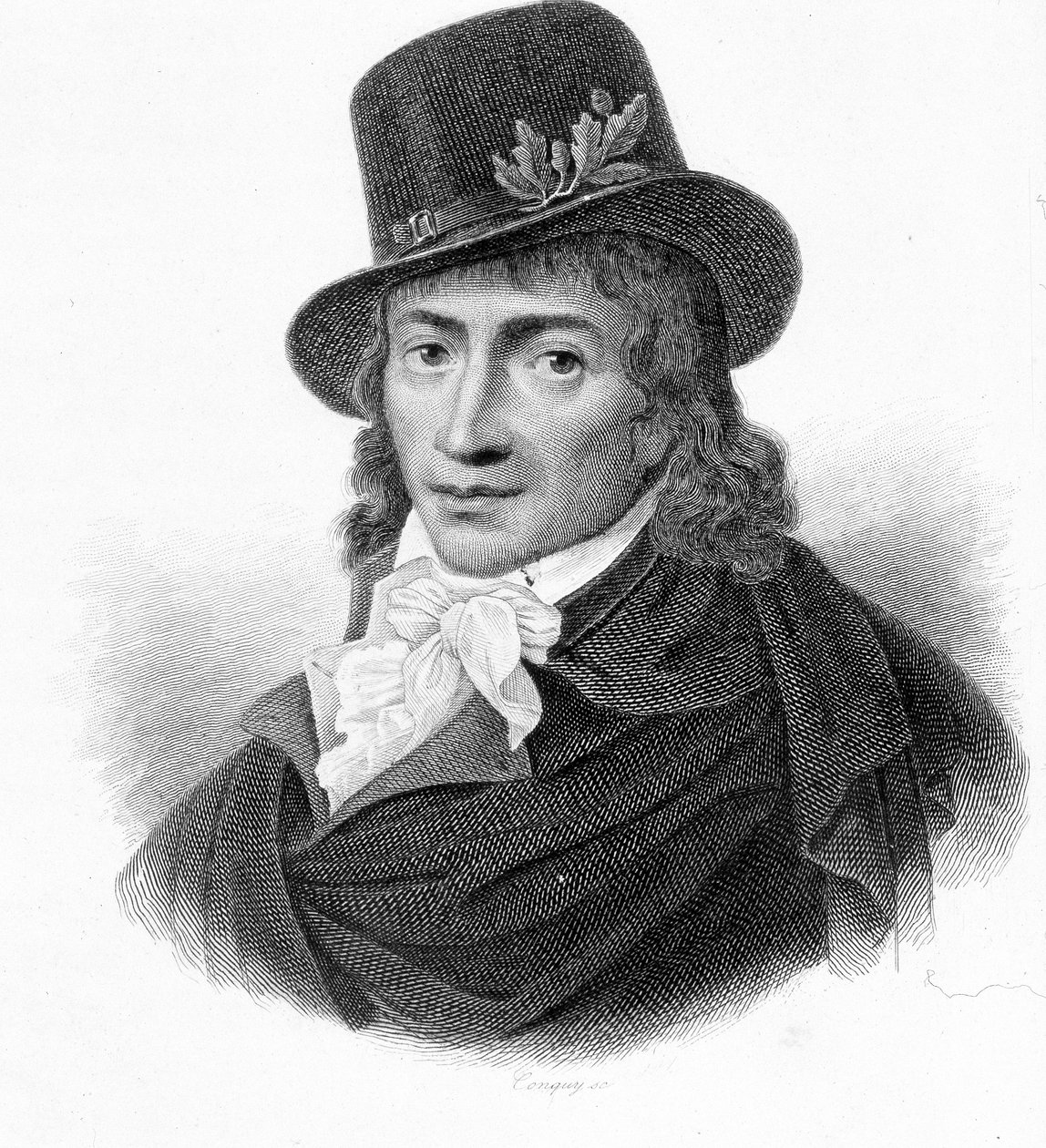 Porträtt av Camille Desmoulins (1760-1794), fransk publicist och politiker. - i "" Revolution francaise"" av Thiers. 1800-talet av French School