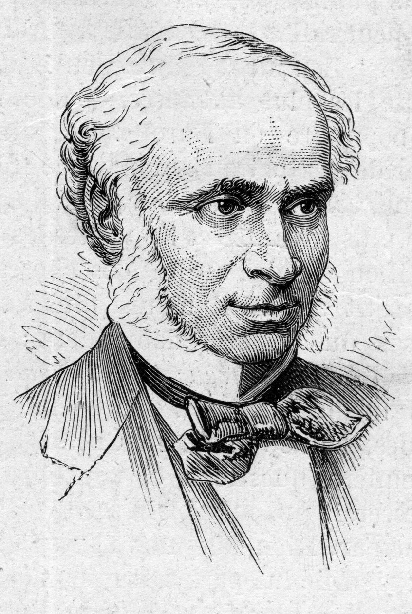 Porträtt av Camille Doucet (1812-1895), fransk poet, dramatiker och akademiker. Gravyr i "" Le Monde Illustré"" nr 883 av 14 mars 1874. av French School