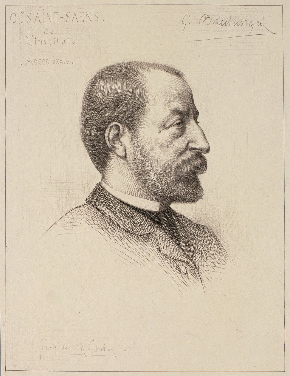 Porträtt av Camille Saint-Saens (1835-1921) av French School