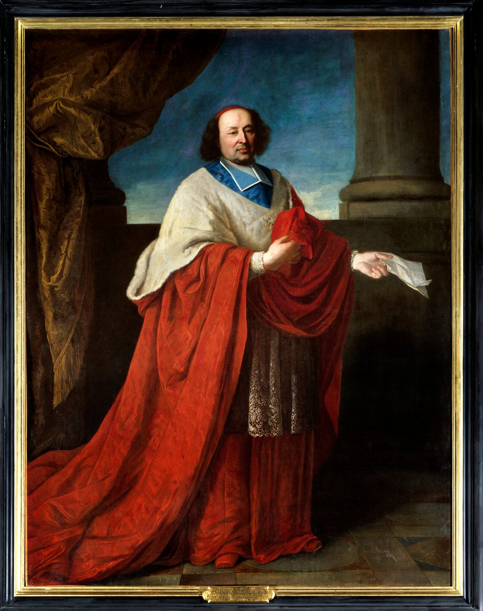 Porträtt av kardinal de Cambout de Coislin (1636-1706) biskop av Orleans, prior av Longpont. Anonym målning från 1600-talet. Olja på duk. Obligatoriskt omnämnande: Sully sur Loire, Chateau de Sully - Porträtt av kardinal de Cambout de Coislin (1636-1706) av French School