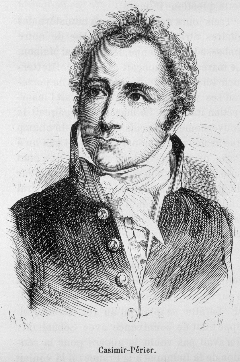 Porträtt av Casimir Périer (1811 - 1876) - i "" Frankrikes historia"" av Henri Martin av French School