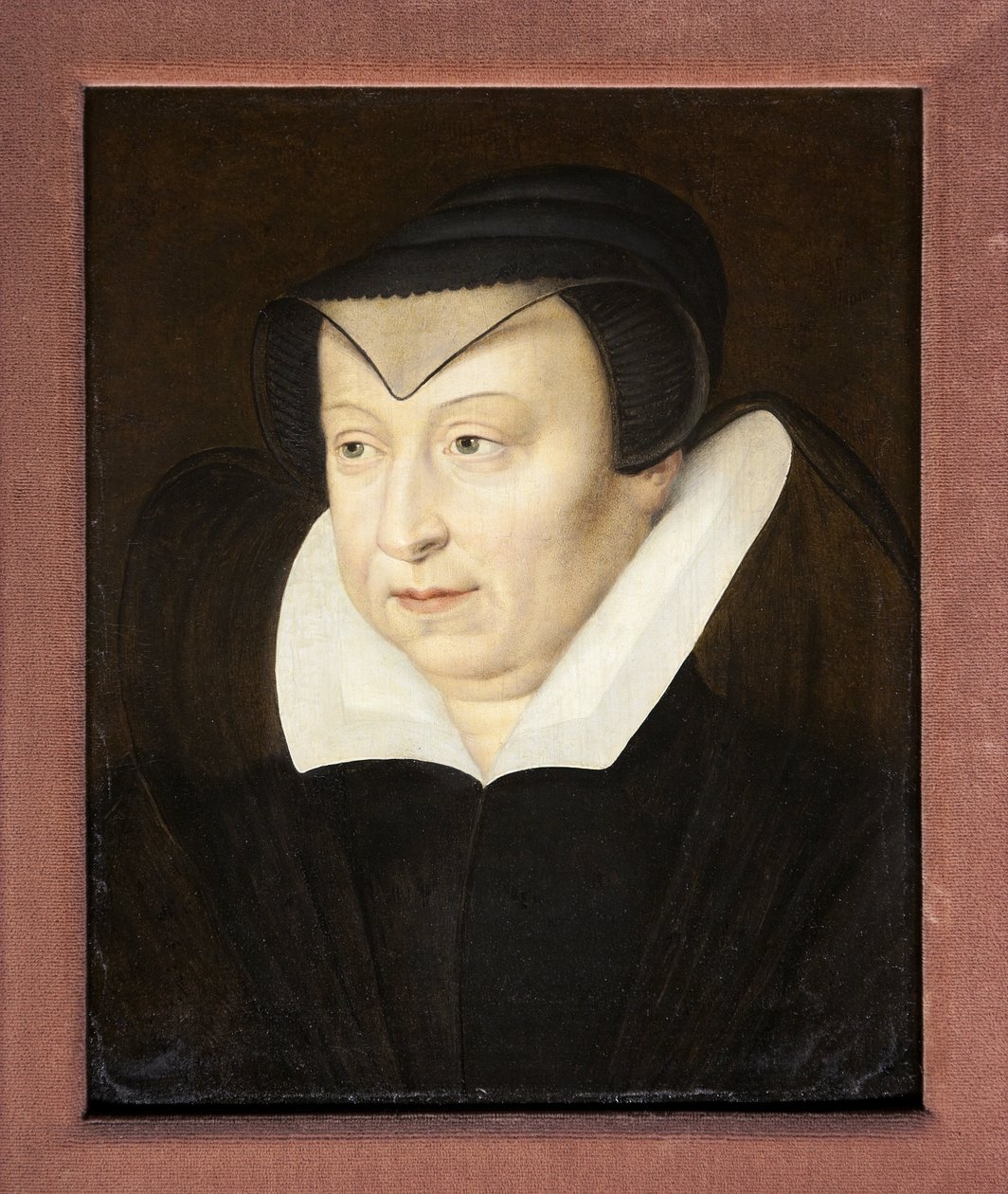 Porträtt av Catherine de Medici av French School