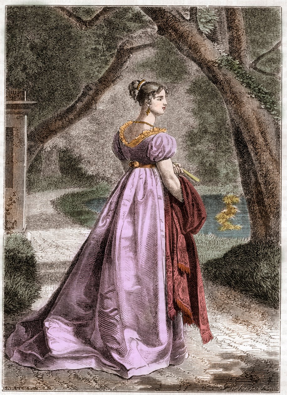 Porträtt av Katarina av Württemberg 1783 1835 Drottning av Westfalen - Porträtt av Katarina av Württemberg, fru till Jerome Bonaparte, drottning av Wesfalen (1783-1835) - i "Histoire de l