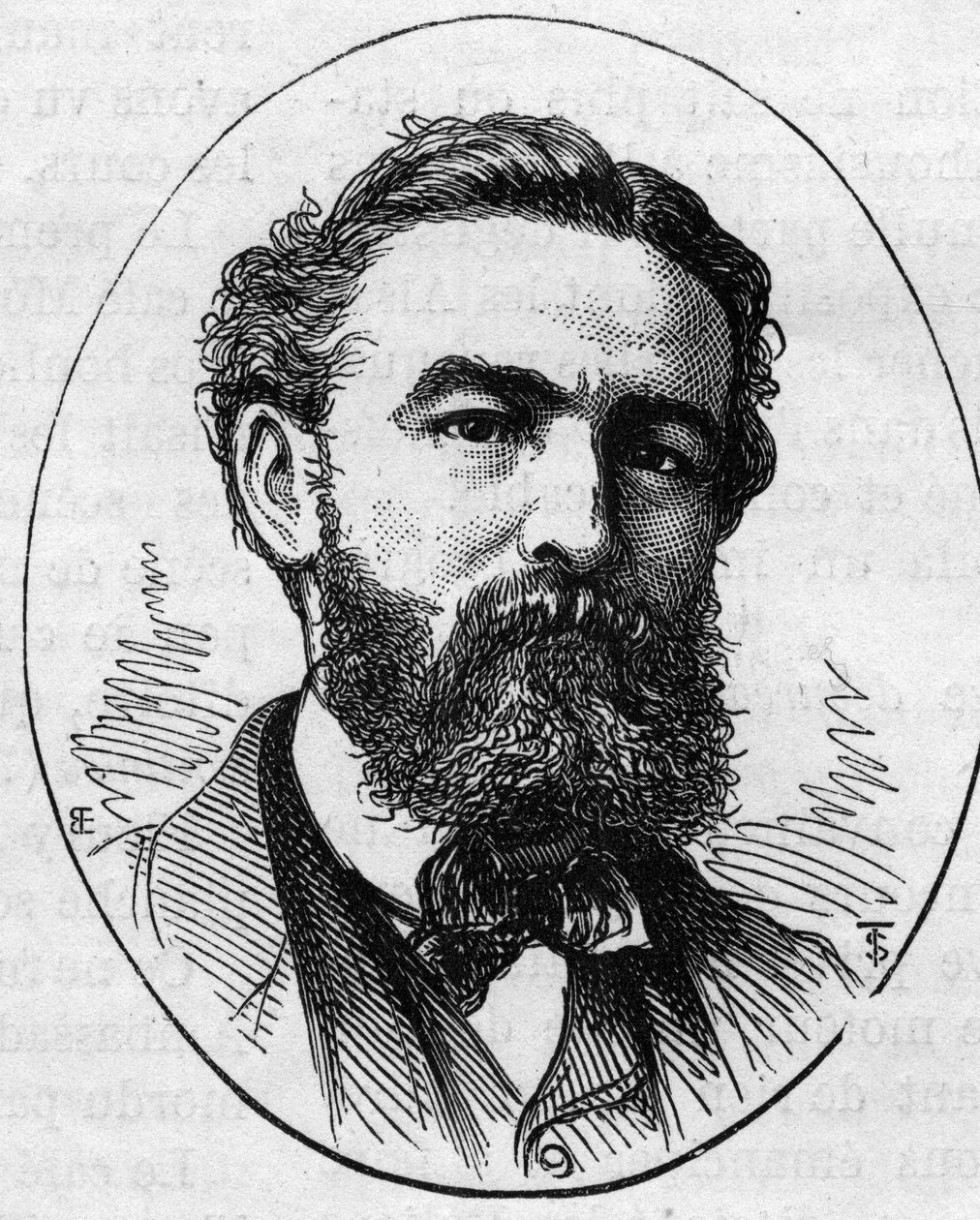 Porträtt av Charles Busson (1822-1908), fransk målare. Gravyr i "" Le Monde Illustré"" nr 890 av 2 maj 1874. av French School
