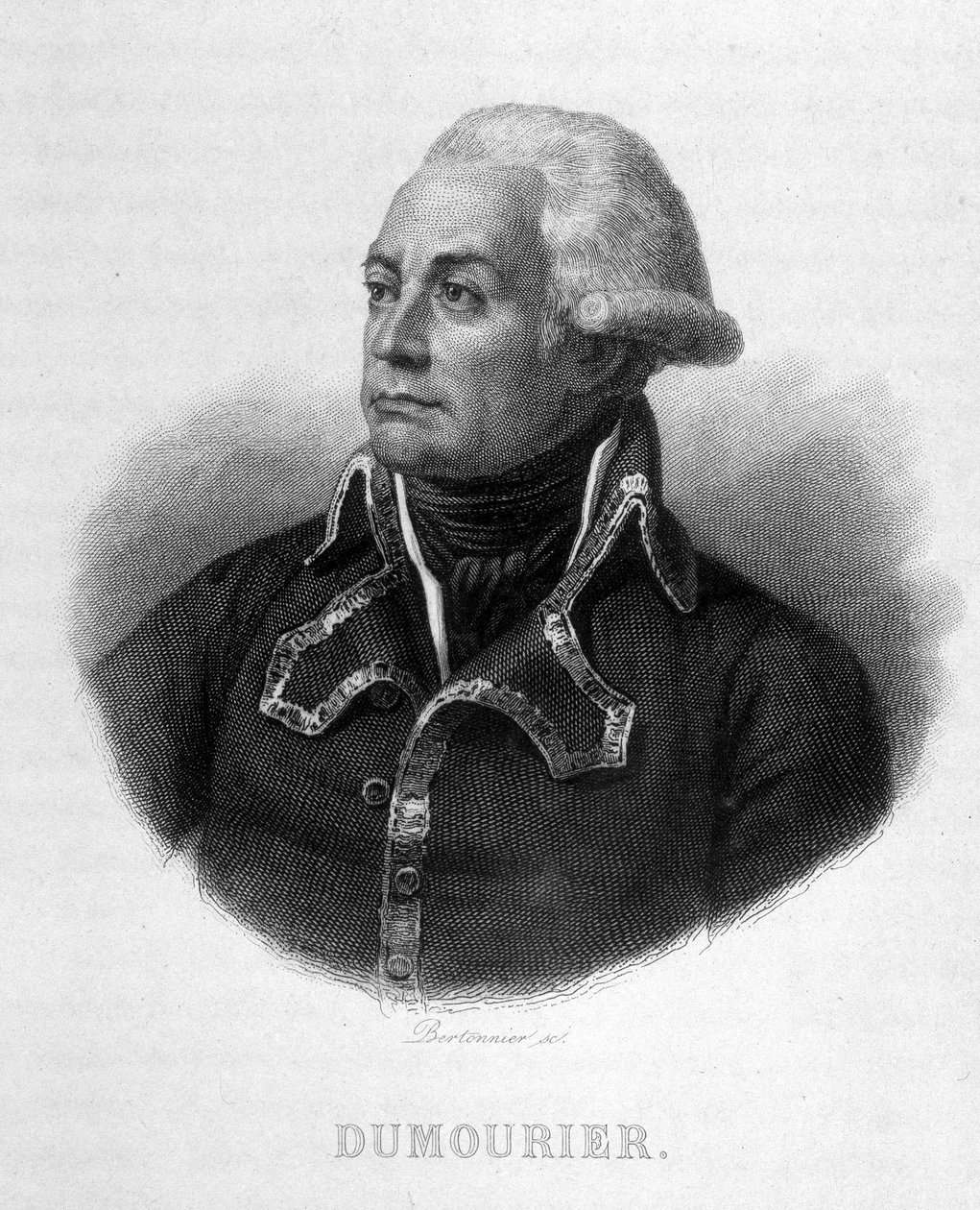 Porträtt av Charles François Du Périer dit Dumouriez (1739 - 1823) fransk general - i franska revolutionen av Thiers. 1800-talet av French School