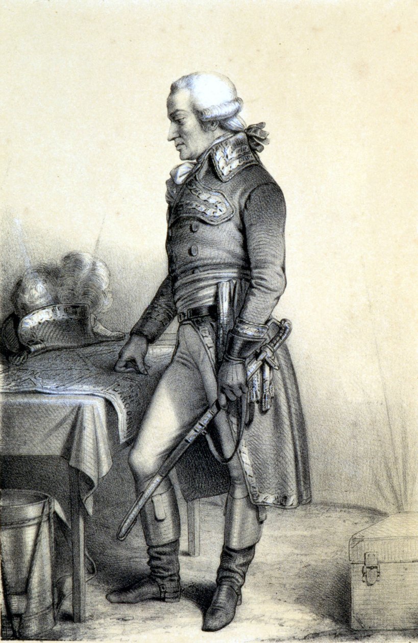 Porträtt av Charles François du Périer dit Dumouriez (1739-1823), fransk general. - i "Historical Gallery of the French Revolution"" av Albert Maurin, red. Paris 1843 av French School