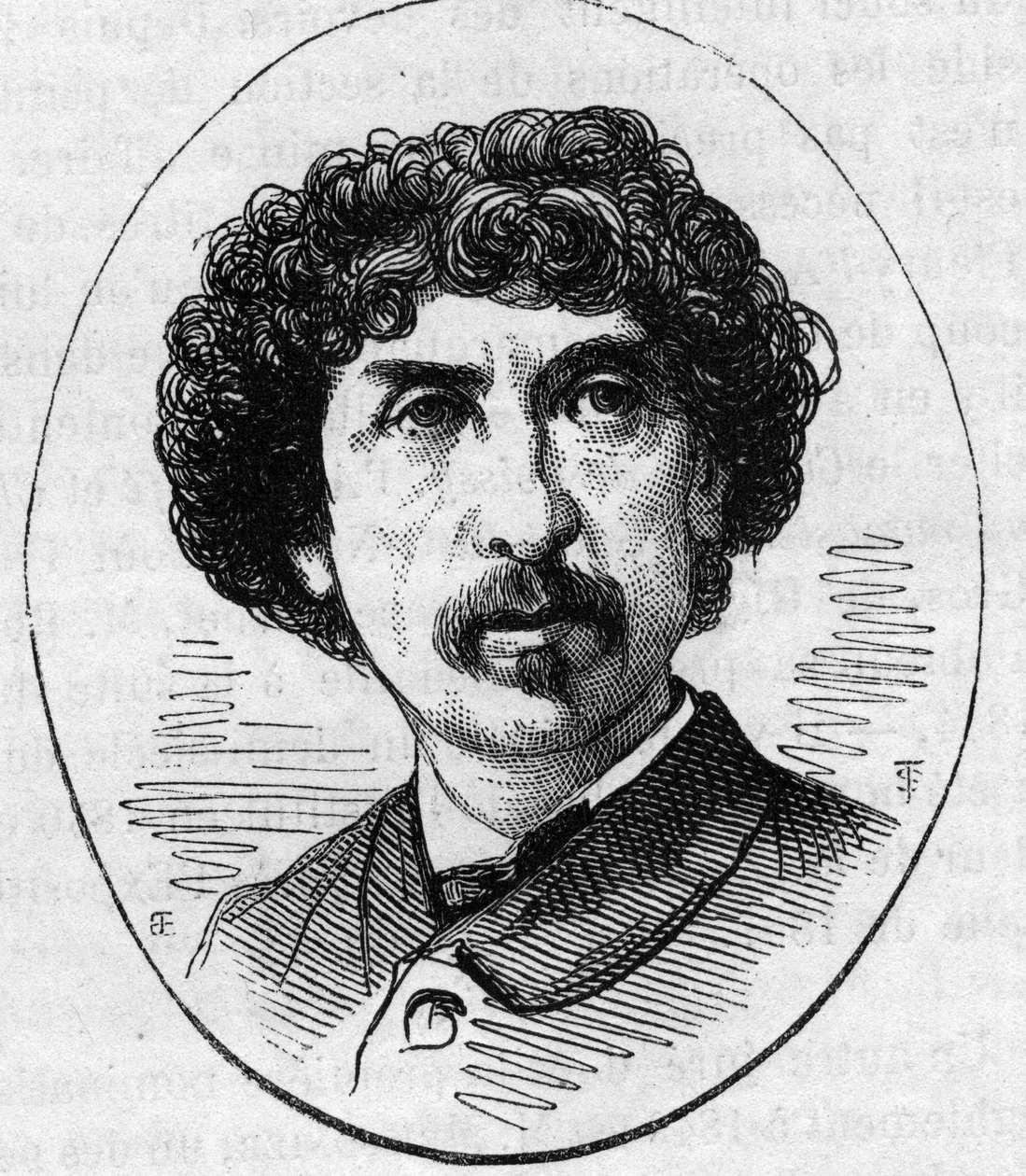 Porträtt av Charles Garnier (1825-1898), fransk arkitekt. Gravyr i "" Le Monde Illustré"" nr 890 av 2 maj 1874. av French School