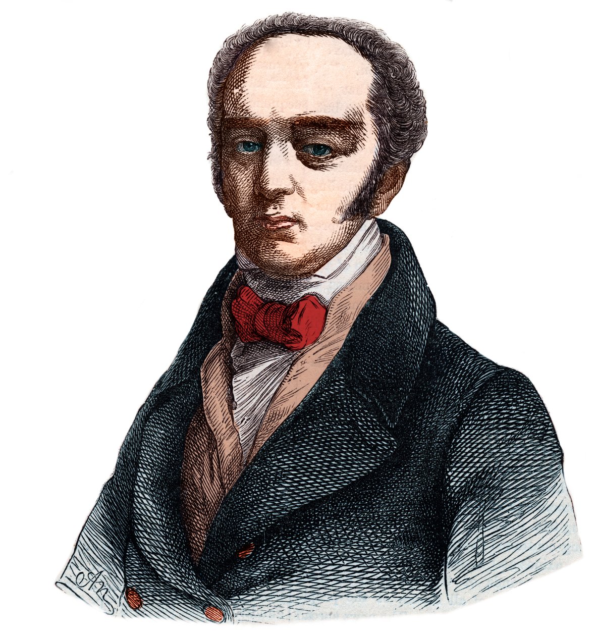 Porträtt av Charles Grey, 2nd Earl Grey (1764-1845) engelsk whig (liberal) politiker. av French School