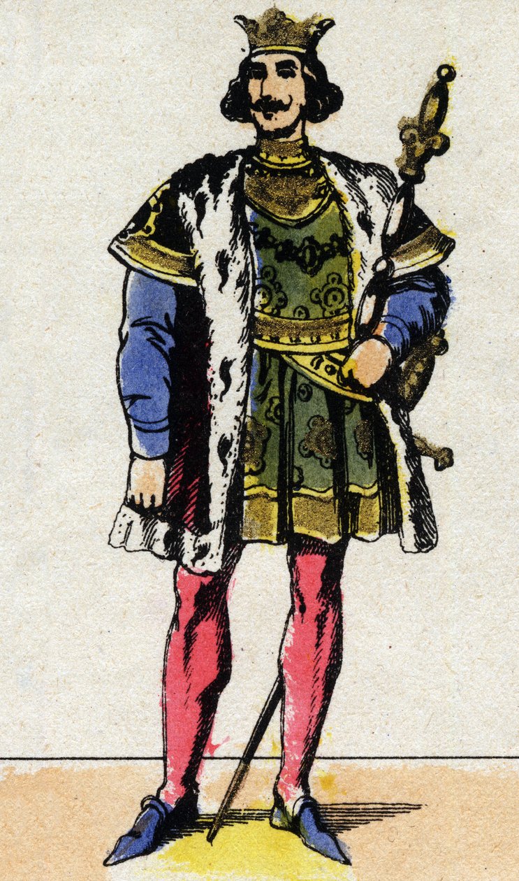 Porträtt av Karl IV Bel (1294 - 1328), kung av Frankrike. av French School