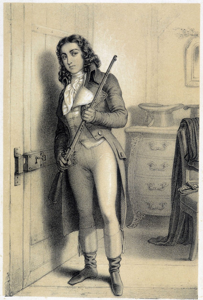 Porträtt av Charles Jean Marie Barbaroux (1767-1794), fransk politiker. - i "Historical Gallery of the French Revolution"" av Albert Maurin av French School