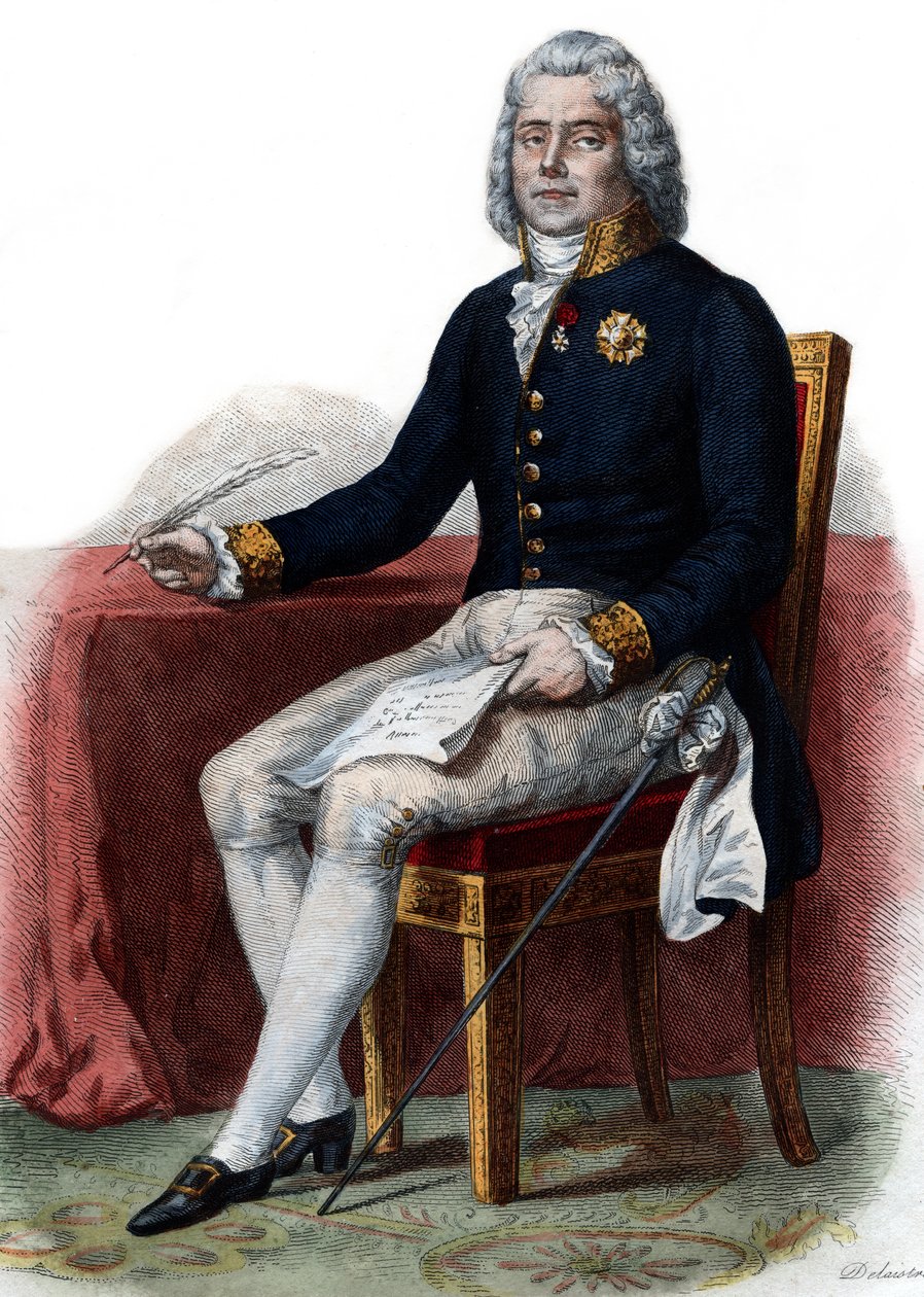 Porträtt av Charles Maurice de Talleyrand Perigord (1754-1838), 1:e prins de Benevent, fransk diplomat. av French School