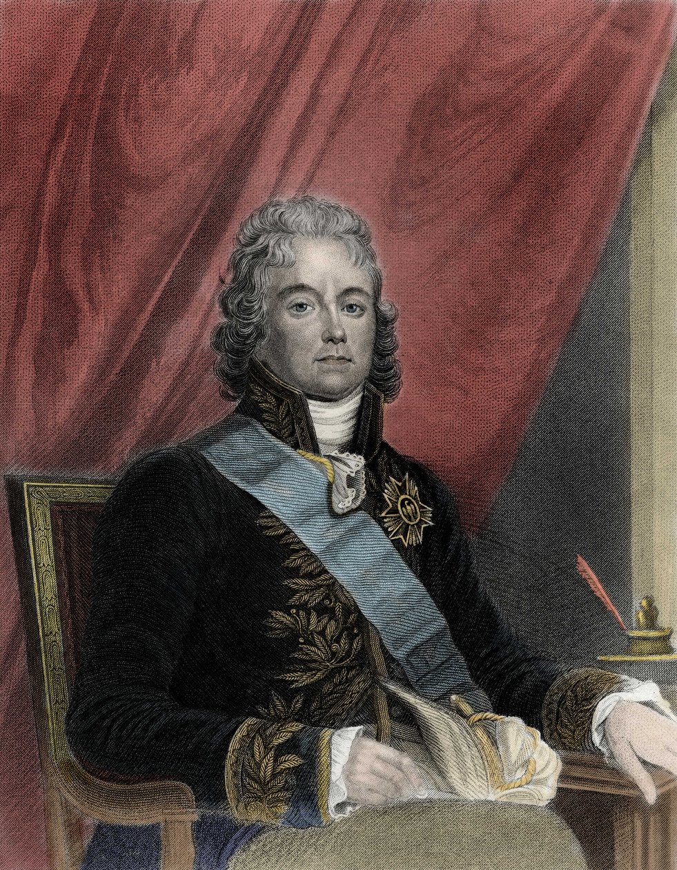 Porträtt av Charles Maurice de Talleyrand Perigord (1754-1838), fransk politiker. av French School