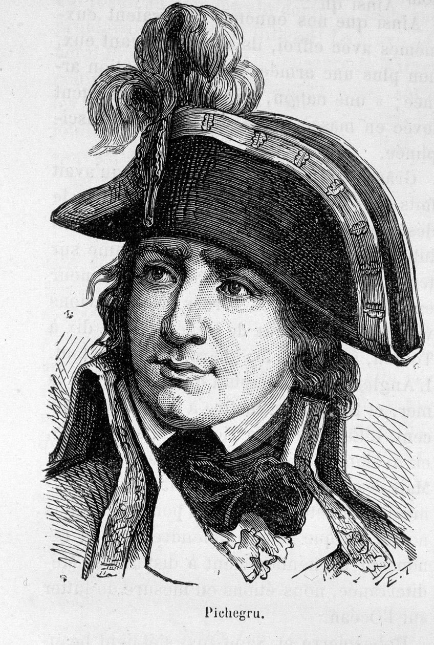 Porträtt av Charles Pichegru, fransk general (1761-1804) - i "" Frankrikes historia"" av Henri Martin av French School