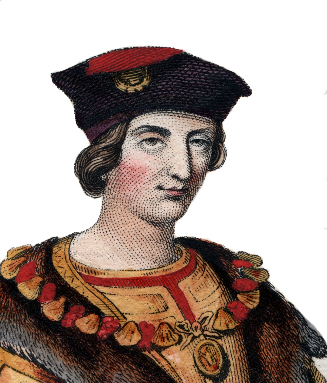 Porträtt av Karl VIII av Frankrike (1470-1498), kung av Frankrike. av French School