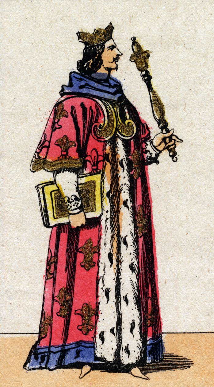 Porträtt av Karl V den vise (1338 - 1380), kung av Frankrike. av French School