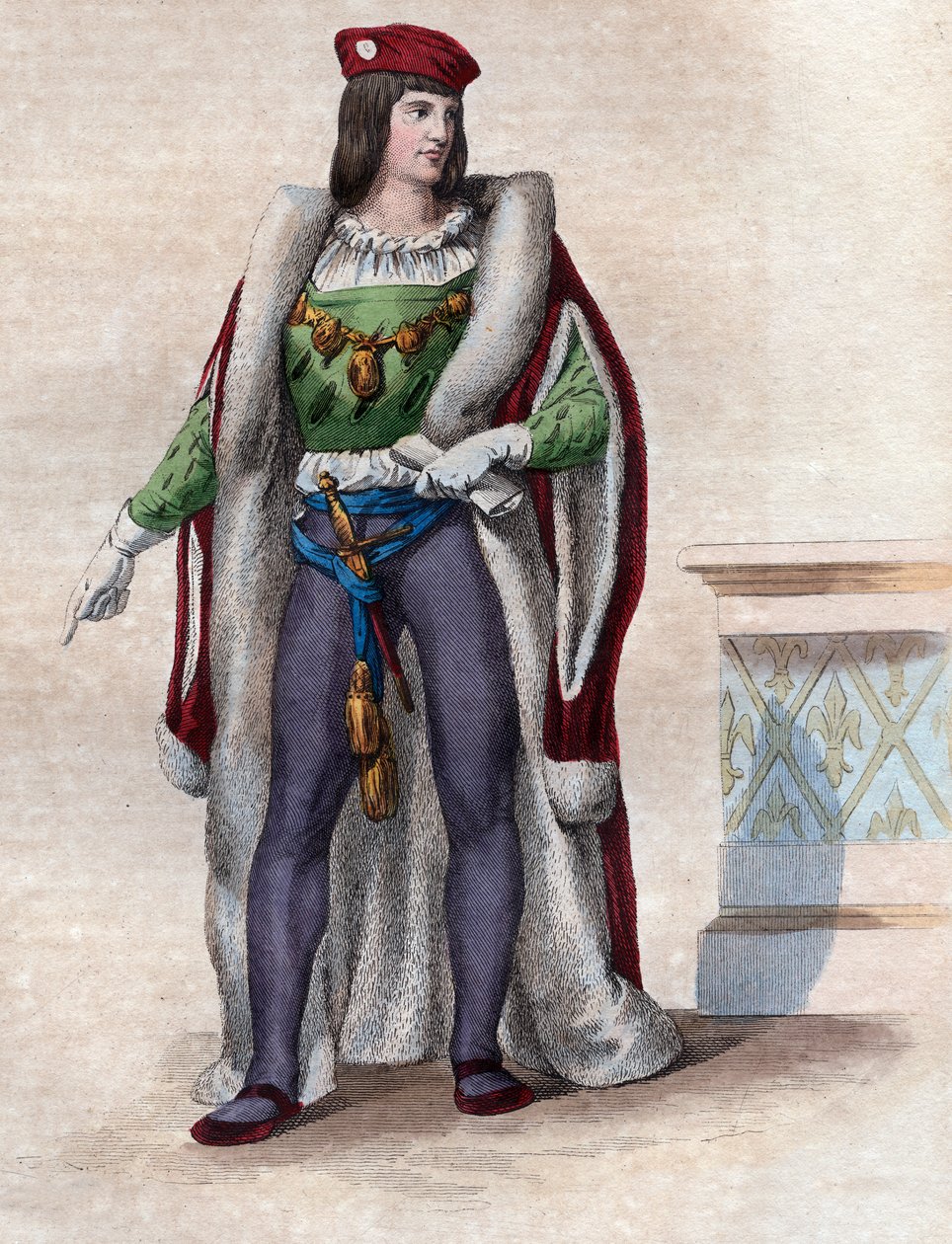 Porträtt av Karl av Valois, hertig av Orleans (1394-1465), fransk poet och far till kung Ludvig XII av Frankrike. av French School