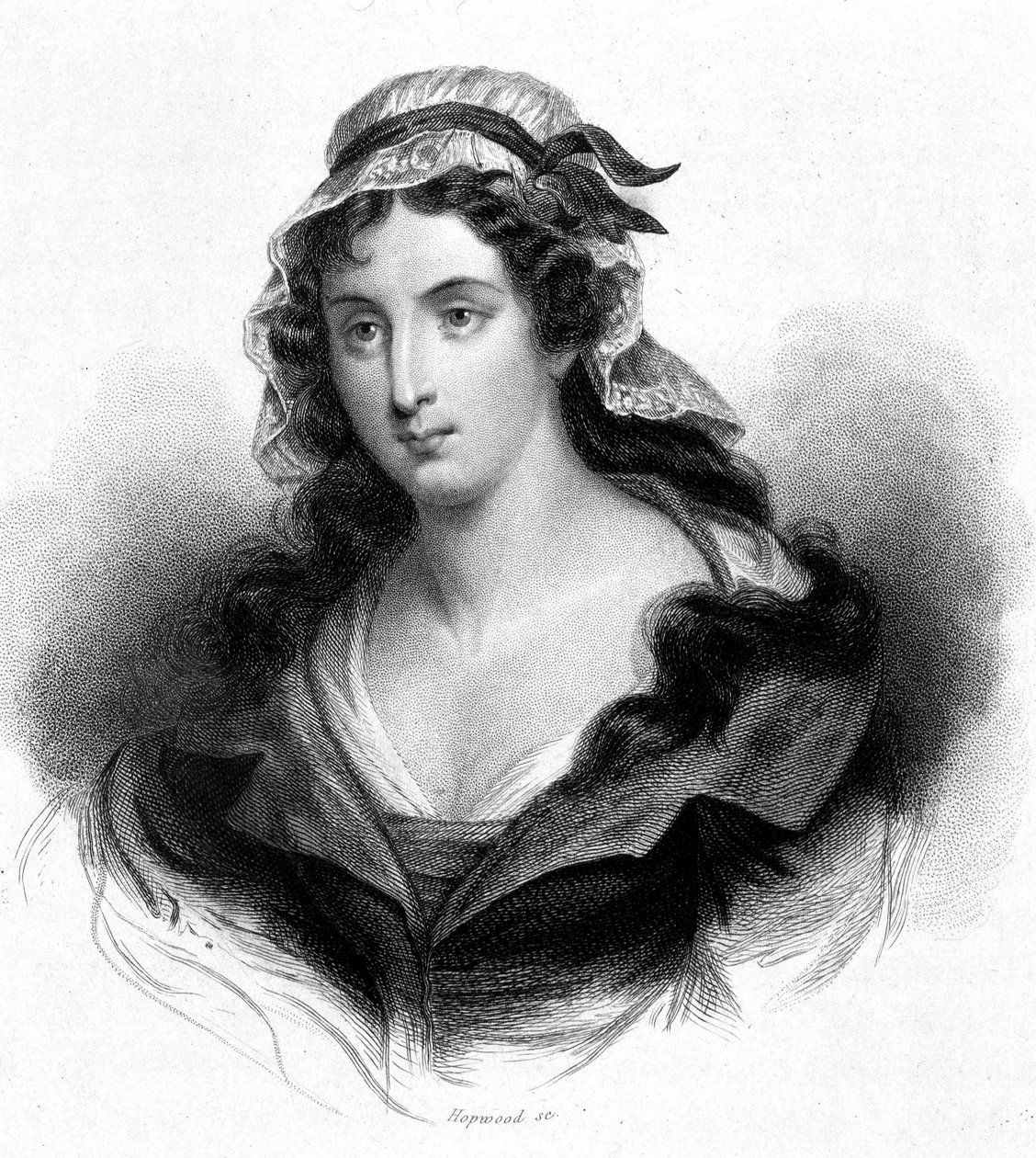 Porträtt av Charlotte Corday (1768 - 1793) - i "" Revolution francaise"" av Thiers. 1800-talet av French School