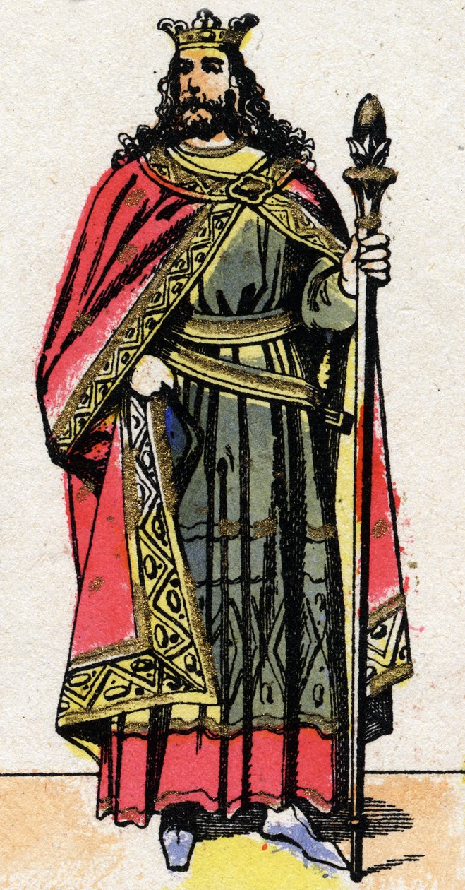 Porträtt av Childebert II (v. 570 - 596), kung av Austrasien. av French School