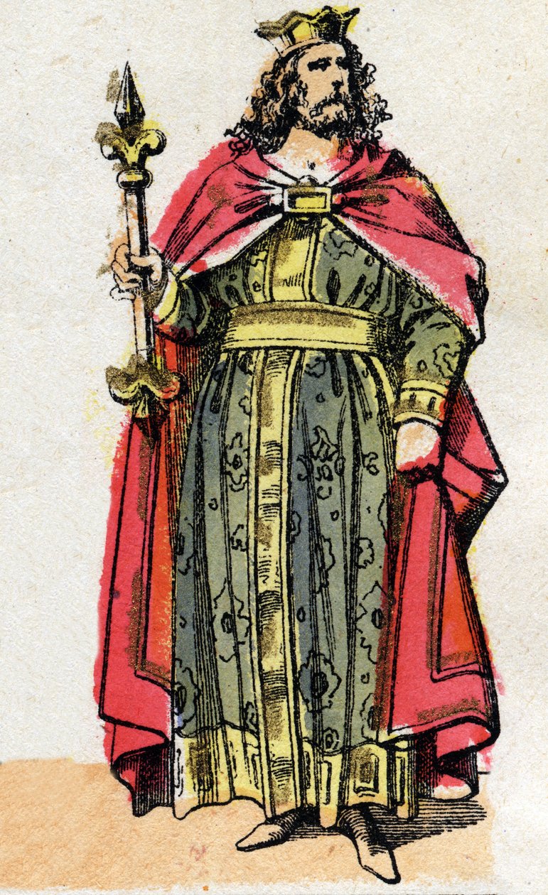 Porträtt av Childebert I (v. 497 - 558), kung av frankerna. av French School