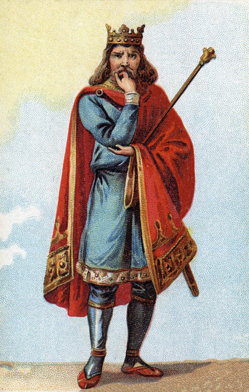 Porträtt av Childeric II, Frankernas kung från 670 till 673. av French School