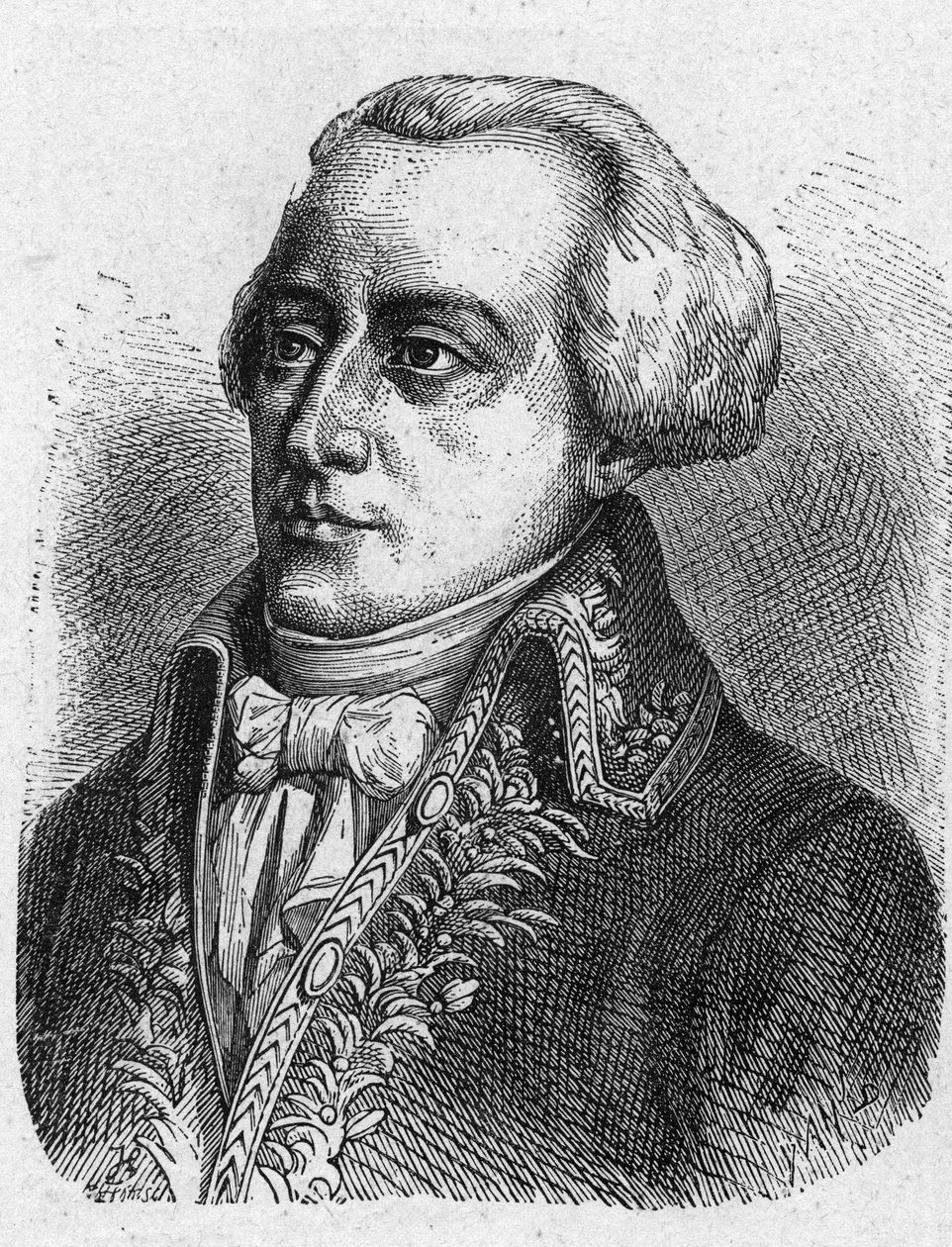 Porträtt av Claude Louis Petiet (1749 - 1806), krigskommissarie. Gravyr från 1889. Privat samling. av French School