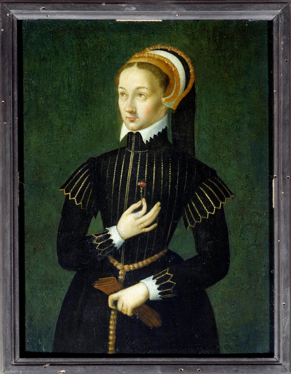 Porträtt av Claude de France (1499-1524) Frankrikes drottning och fru till Francois I Anonym målning från 1500-talet. Sön 0,28x0,21 m Chantilly, musée Conde av French School