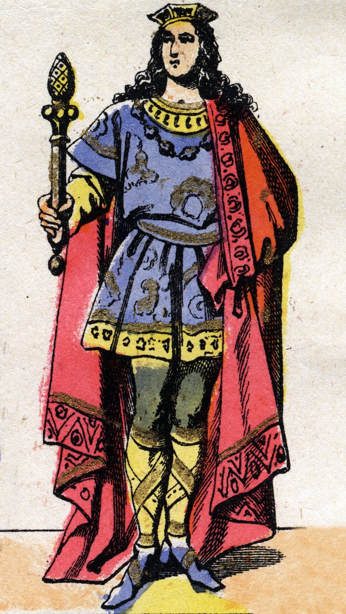 Porträtt av Clotaire (Clothaire) III, frankernas kung (652-673). av French School