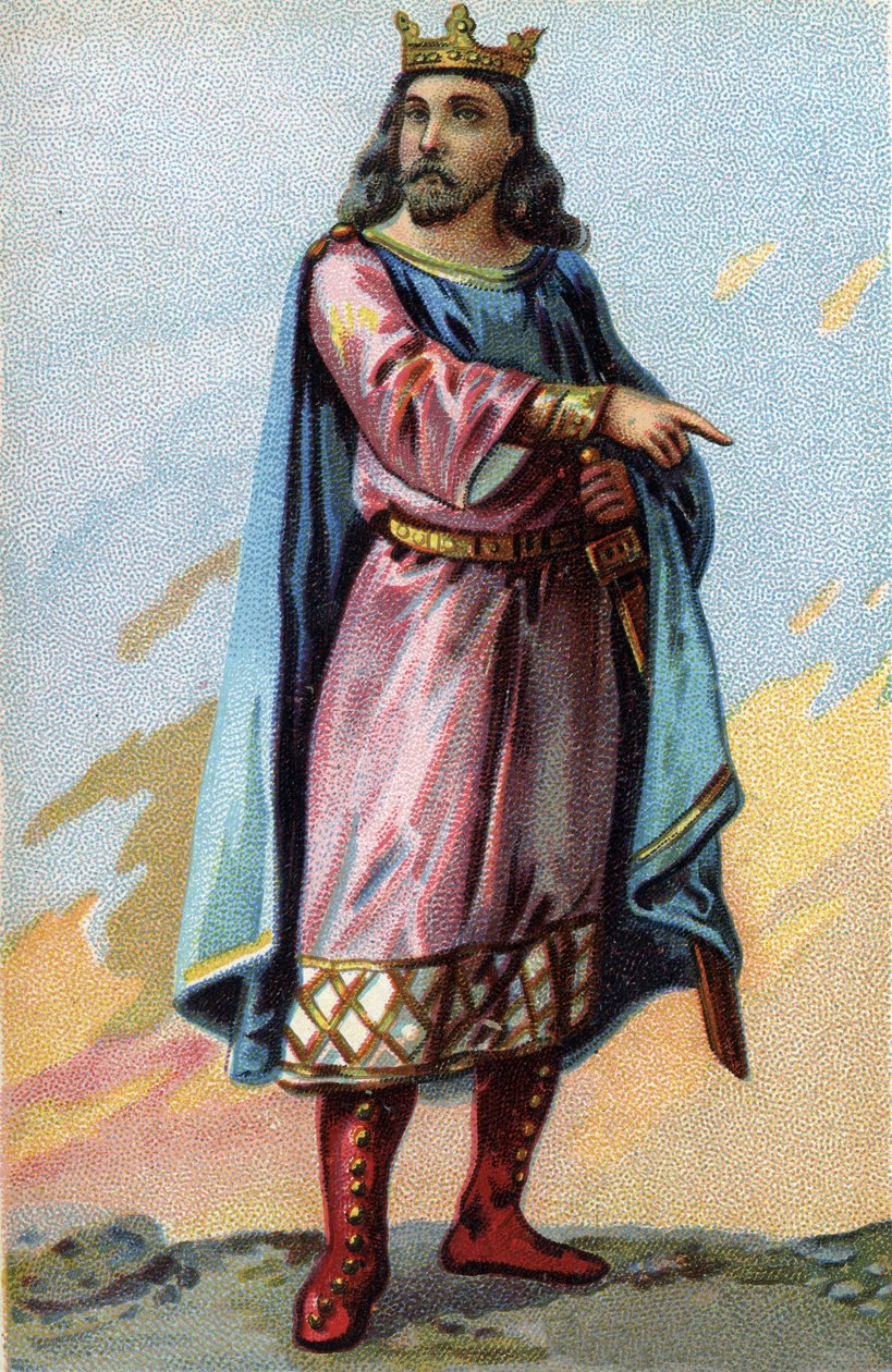 Porträtt av Clotaire (Clothaire) II, frankernas kung (584-629). av French School