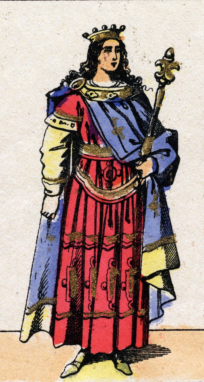 Porträtt av Clovis III, frankernas kung från 691 till 695. av French School