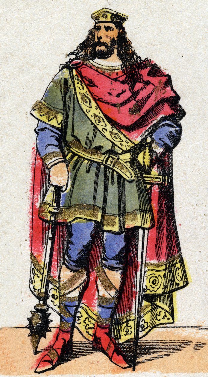 Porträtt av Clovis I (v. 466 - 511), kung av frankerna. av French School