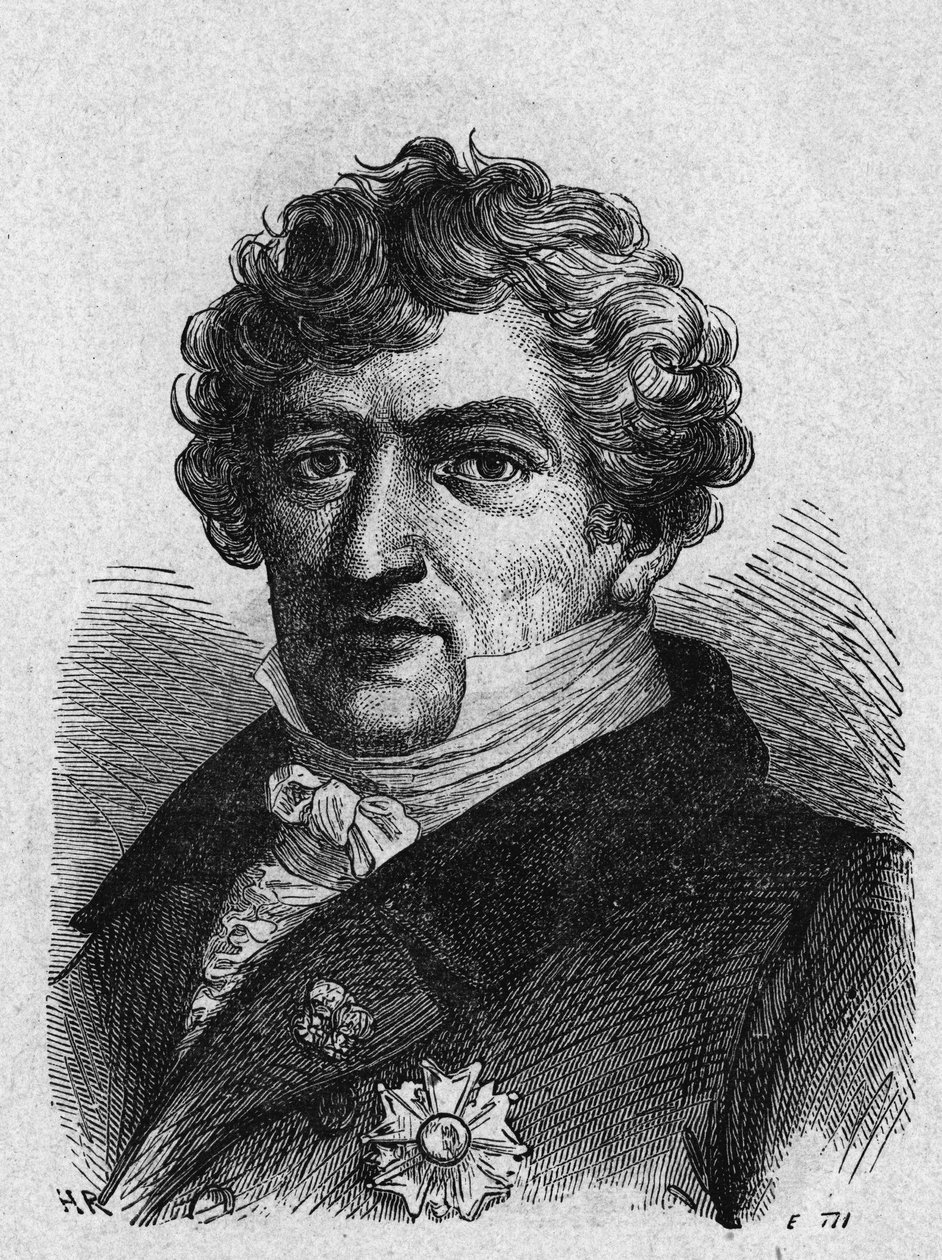 Porträtt av Cuvier (1769-1832), fransk zoolog och paleontolog - i "Album de la Science; berömda vetenskapsmän; Stora upptäckter””” 1896. av French School