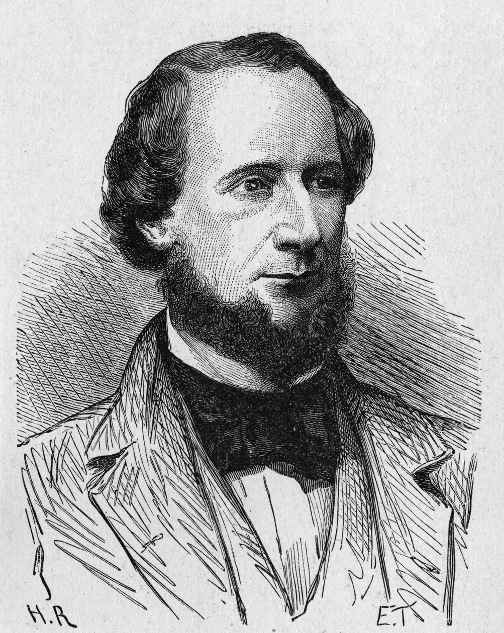 Porträtt av Cyrus West Field (1819 - 1892), amerikansk industriman - i "" Album of Science; berömda forskare; Stora upptäckter””” 1896. av French School