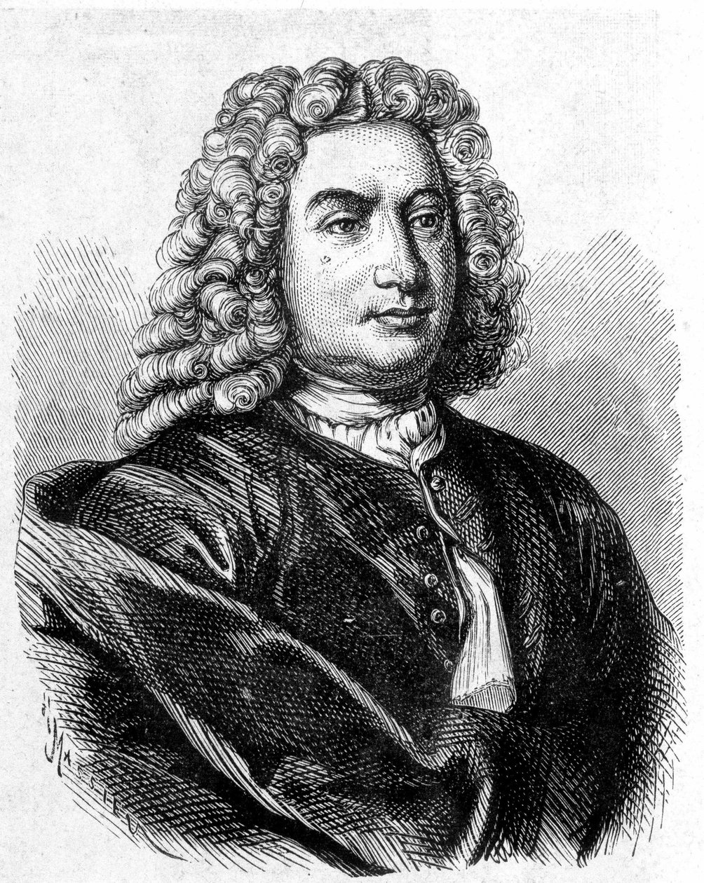 Porträtt av Daniel Bernouilli (Bernoulli) (1700 - 1782), schweizisk matematiker och fysiker - i "Album de la Science; berömda vetenskapsmän; Stora upptäckter””” 1896. av French School