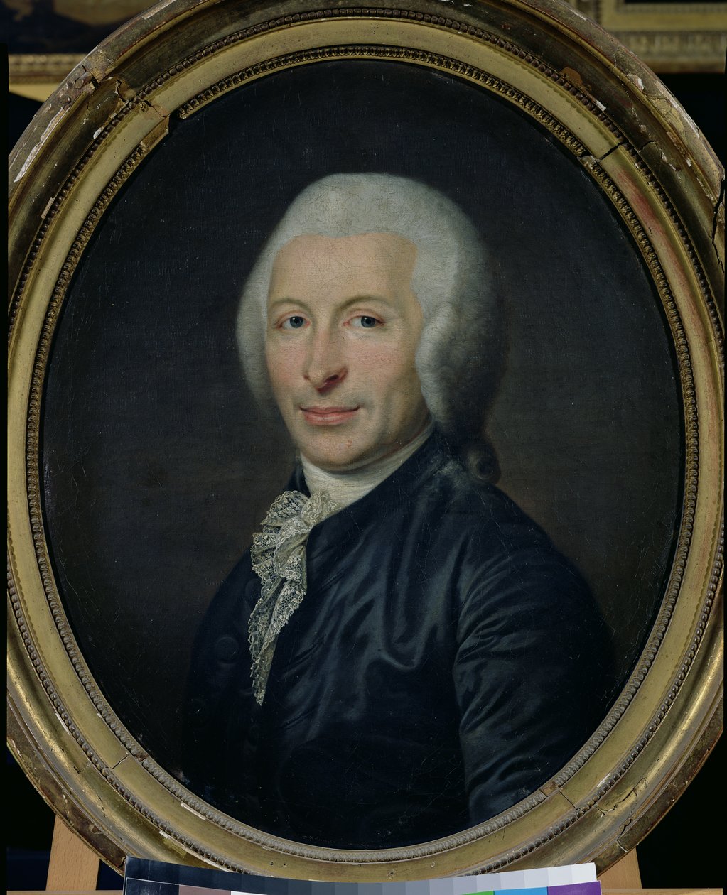 Porträtt av doktor Joseph-Ignace Guillotin (1738-1814) (olja på duk) av French School