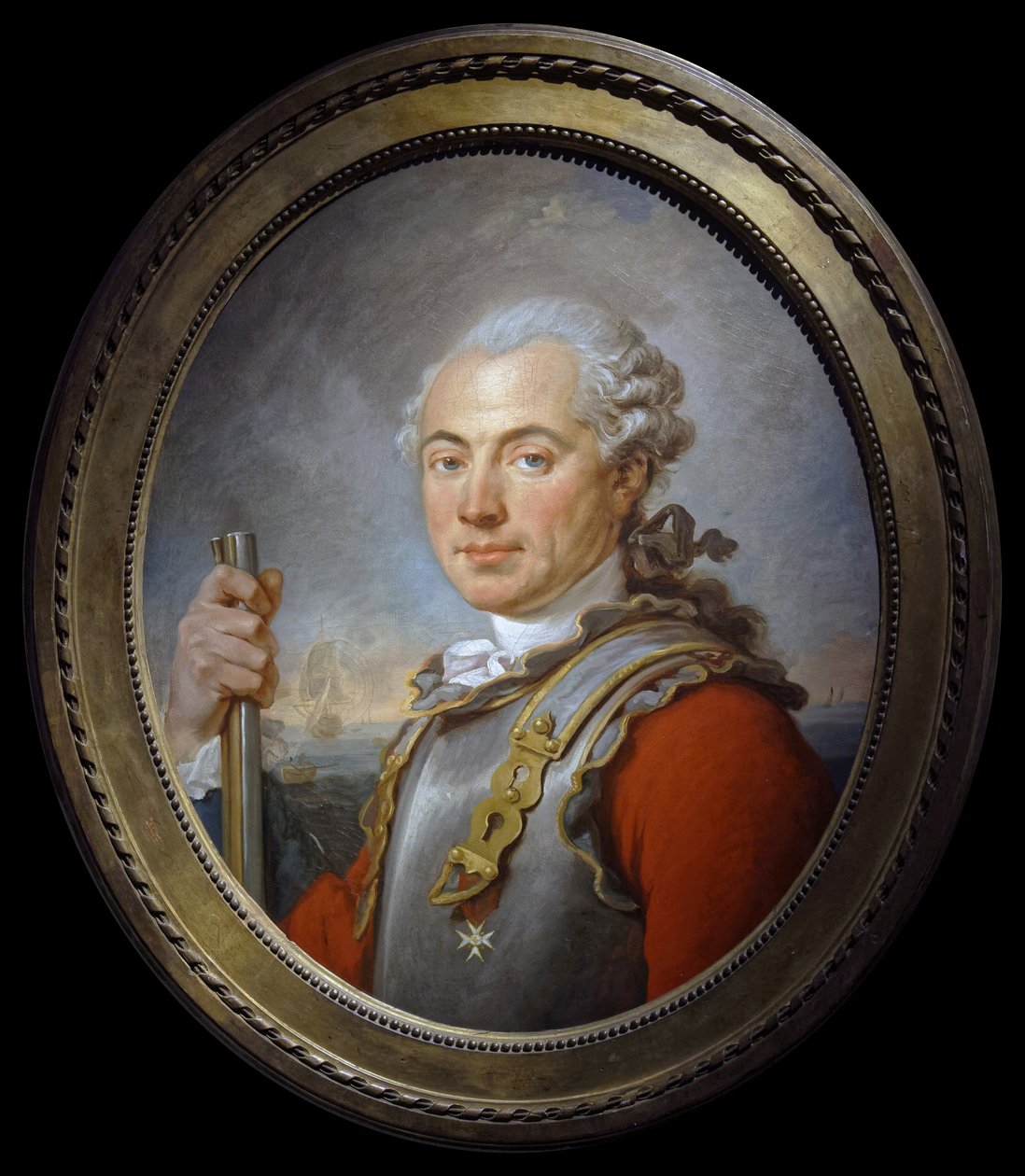 Porträtt av Edmond Antoine Francois de Sadouvilliers de Billaud av French School