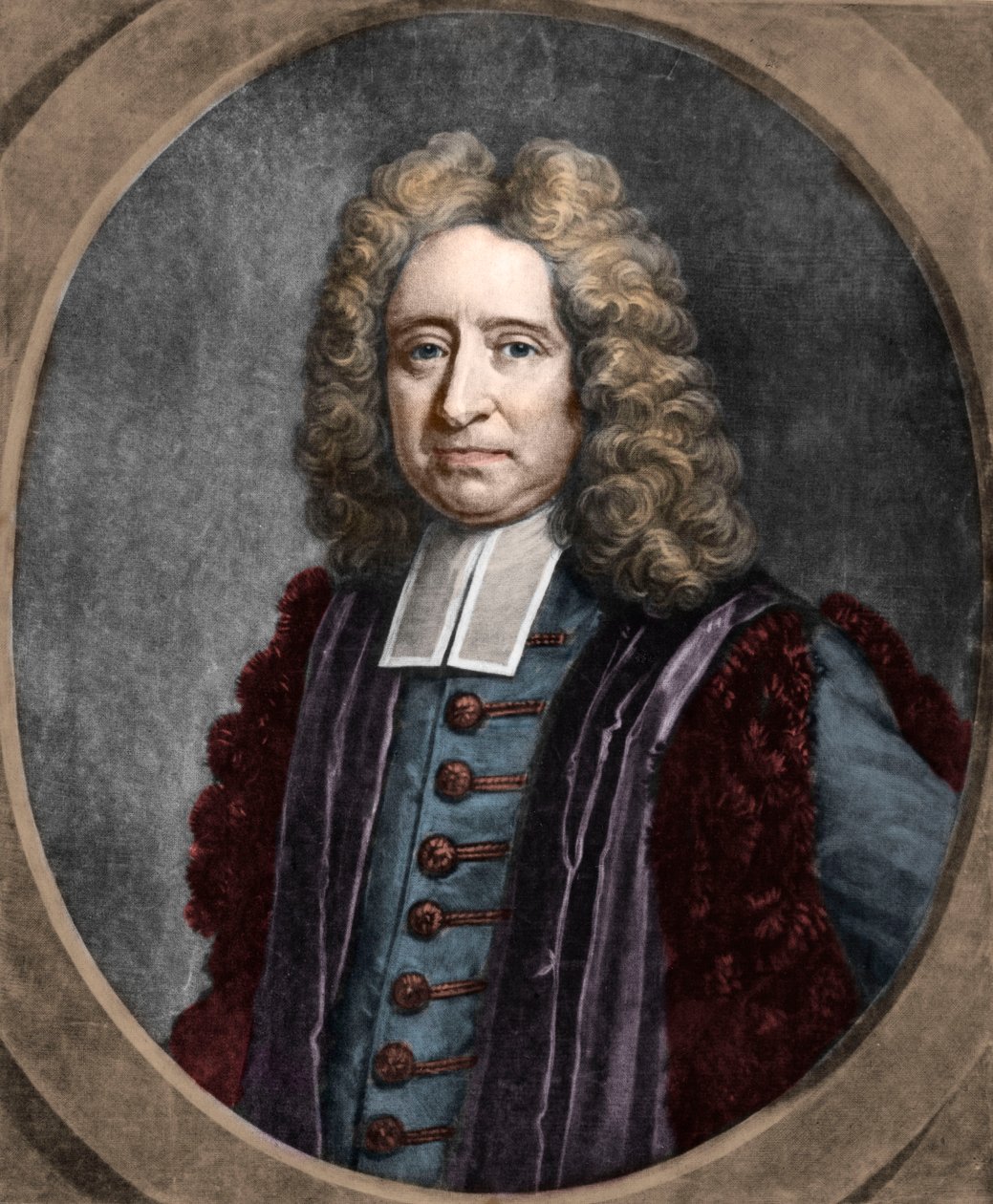 Porträtt av Edmond Halley (1656-1742) engelsk astronom av French School
