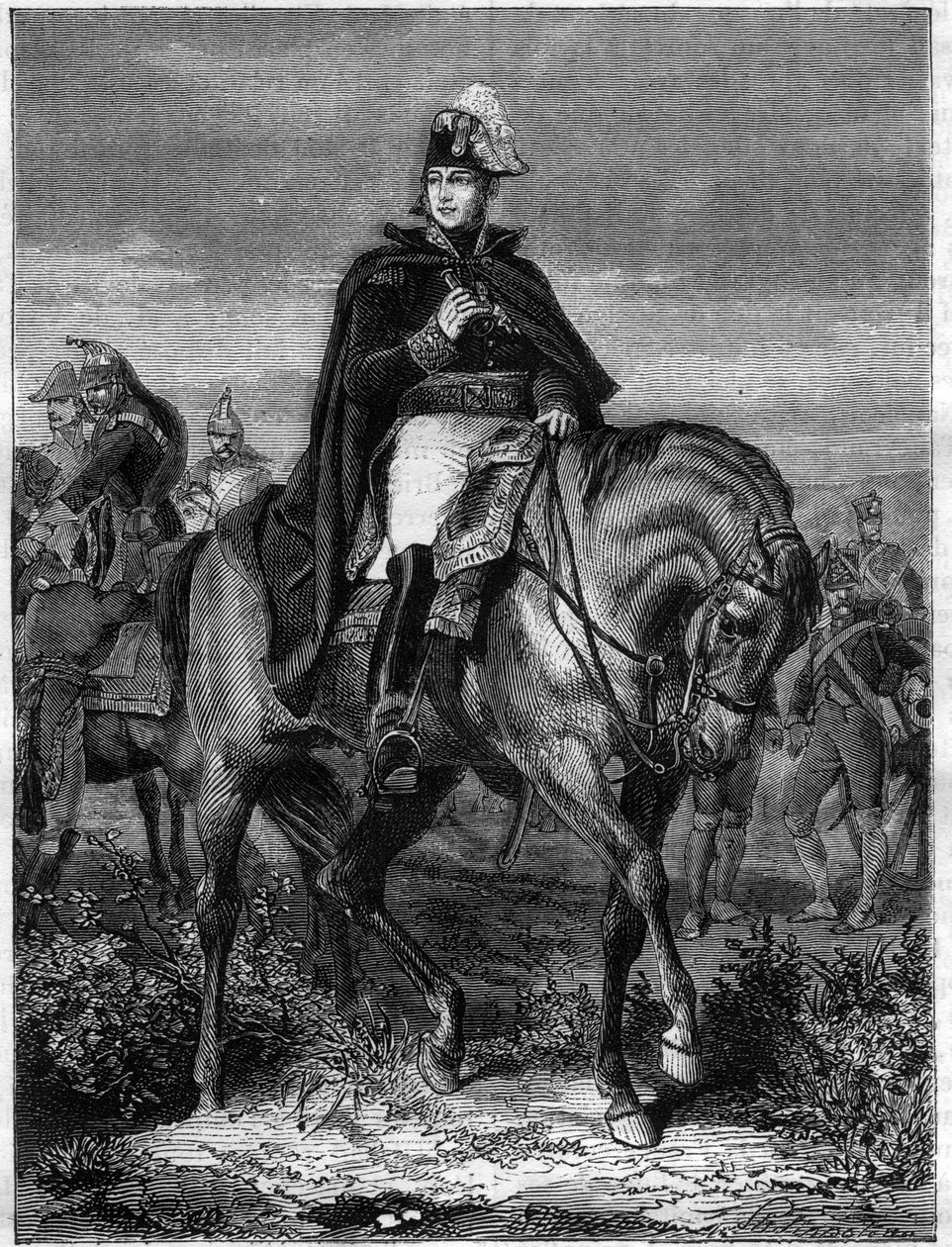 Porträtt av Edouard Adolphe Casimir Joseph Mortier, hertig av Treviso (1768-1835), marskalk av Frankrike - i "History of the empire following the history of the consulat" av Adolphe Thiers - 1879 - privat samling av French School