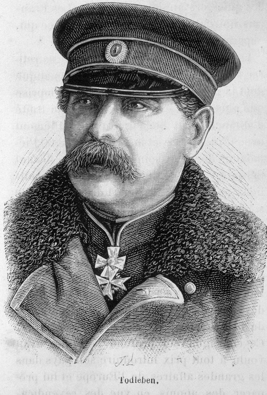 Porträtt av Edouard Ivanovich Totleben (eller Todleben) av French School