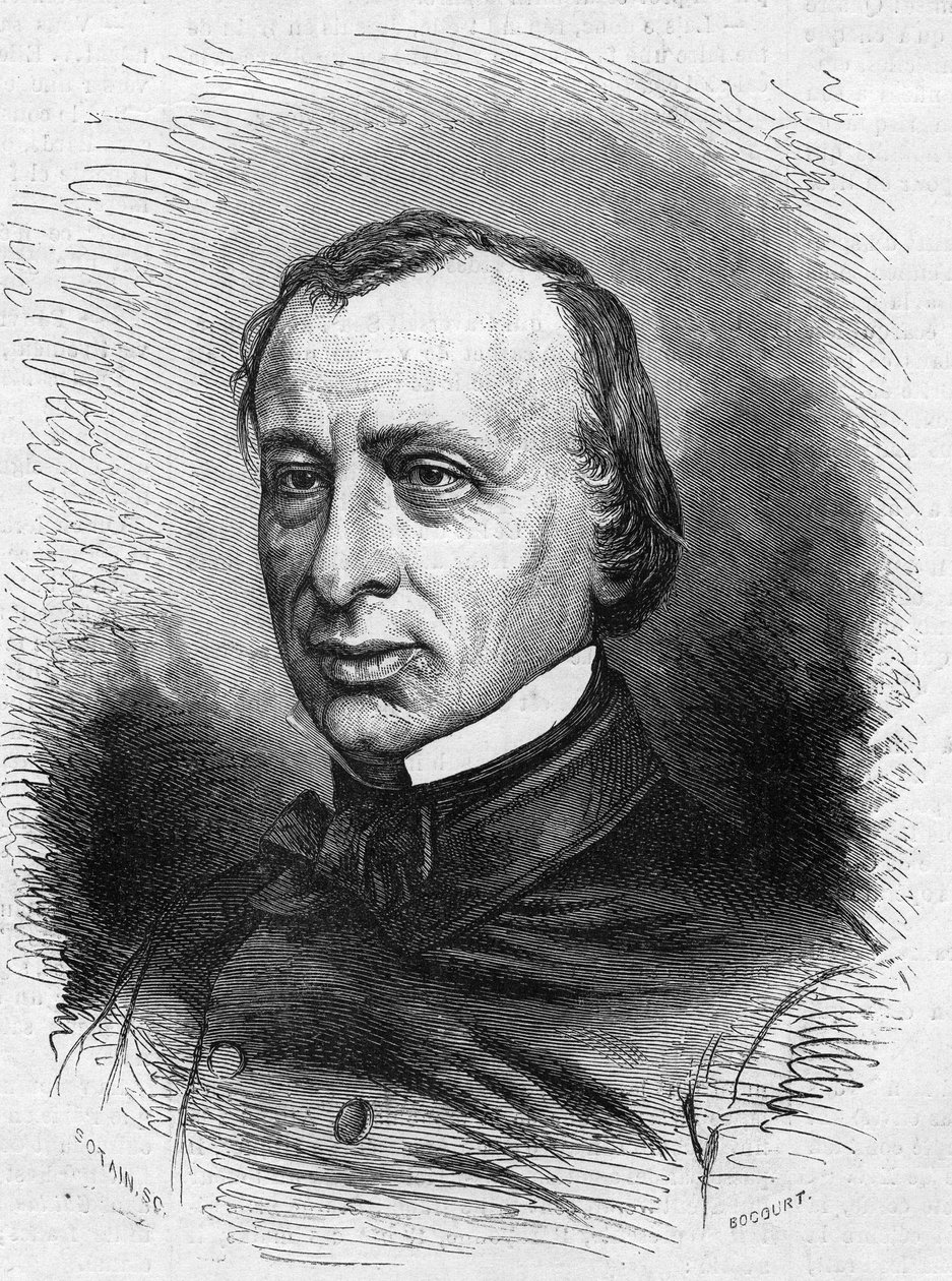 Porträtt av Edouard Lefevre de Laboulaye (1811-1883), fransk advokat och politiker. Gravyr i "" Le Monde Illustré"" nr 689 den 25 juni av French School