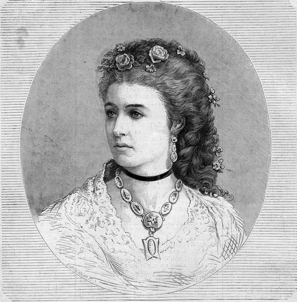 Porträtt av Emma Albani (Marie Louise Emma Cecile Lajeunesse dite av French School