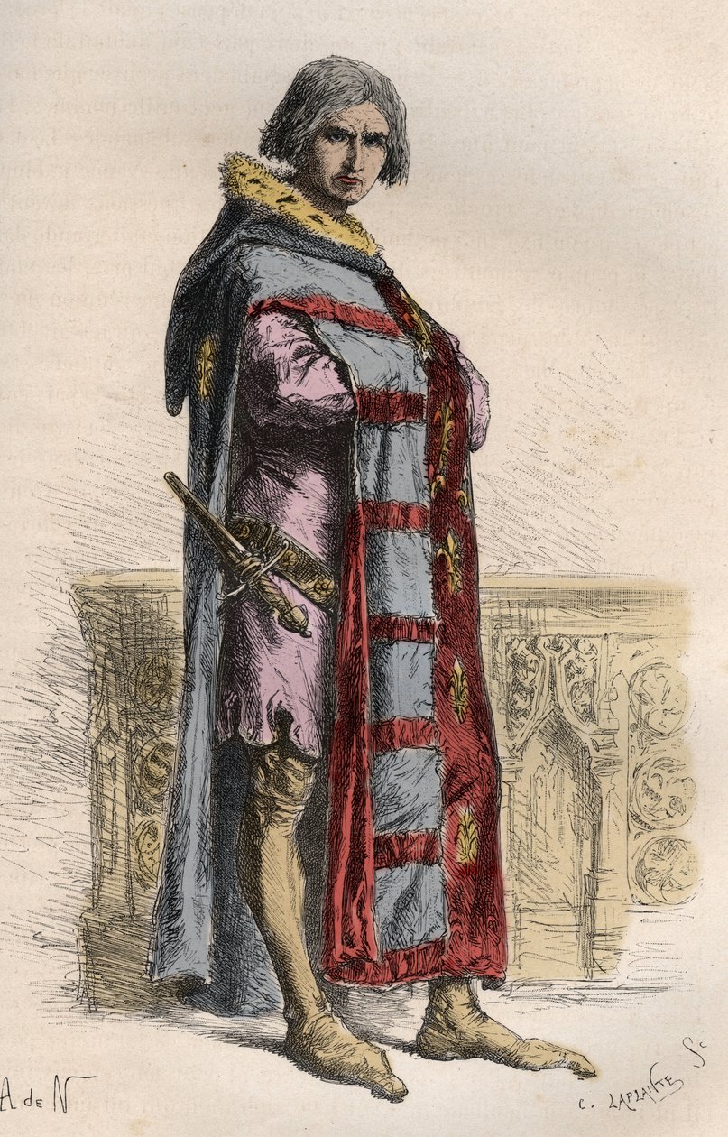 Porträtt av Etienne Marcel, fransk köpman och politiker (1315-1358) - Etienne Marcel (1310-1358) provost för köpmännen i Paris - gravyr från "" L