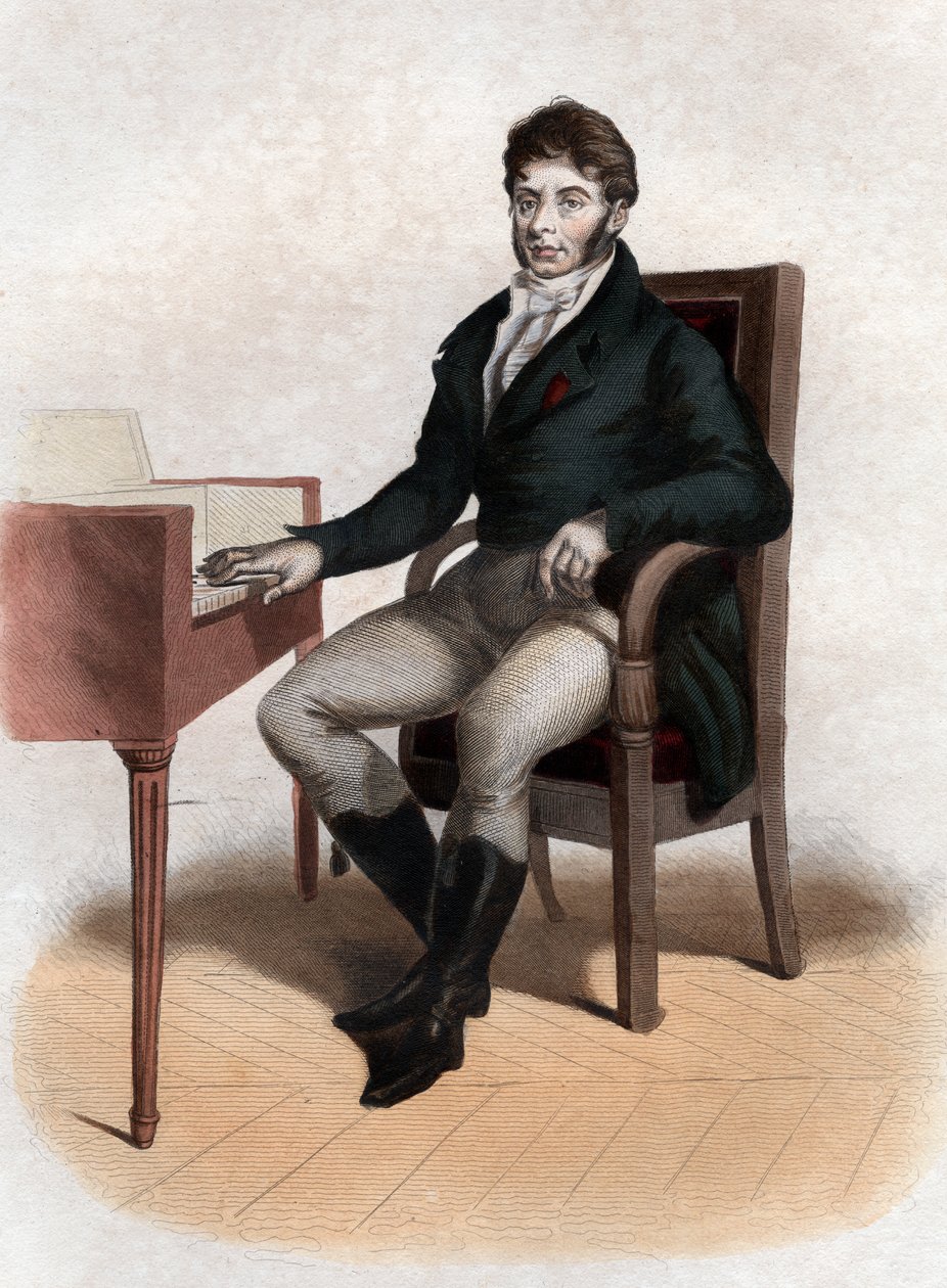 Porträtt av Etienne Nicolas Mehul (1763-1817), fransk kompositör. av French School