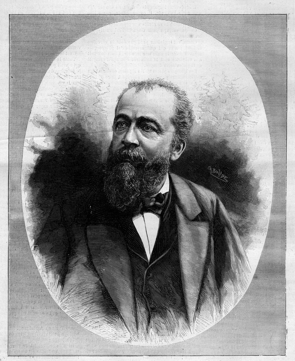 Porträtt av Eugene Henri Brisson (1835-1912), fransk advokat, journalist och politiker. Gravyr i "" Le Monde Illustré"" nr 1285 av 12 november 1881. av French School
