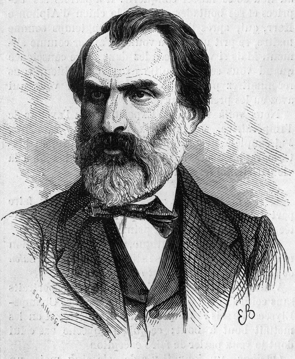 Porträtt av Eugene Pelletan (1813-1884), engelsk politiker. Gravyr i "" Den illustrerade världen"" nr 634 av 5 juni av French School