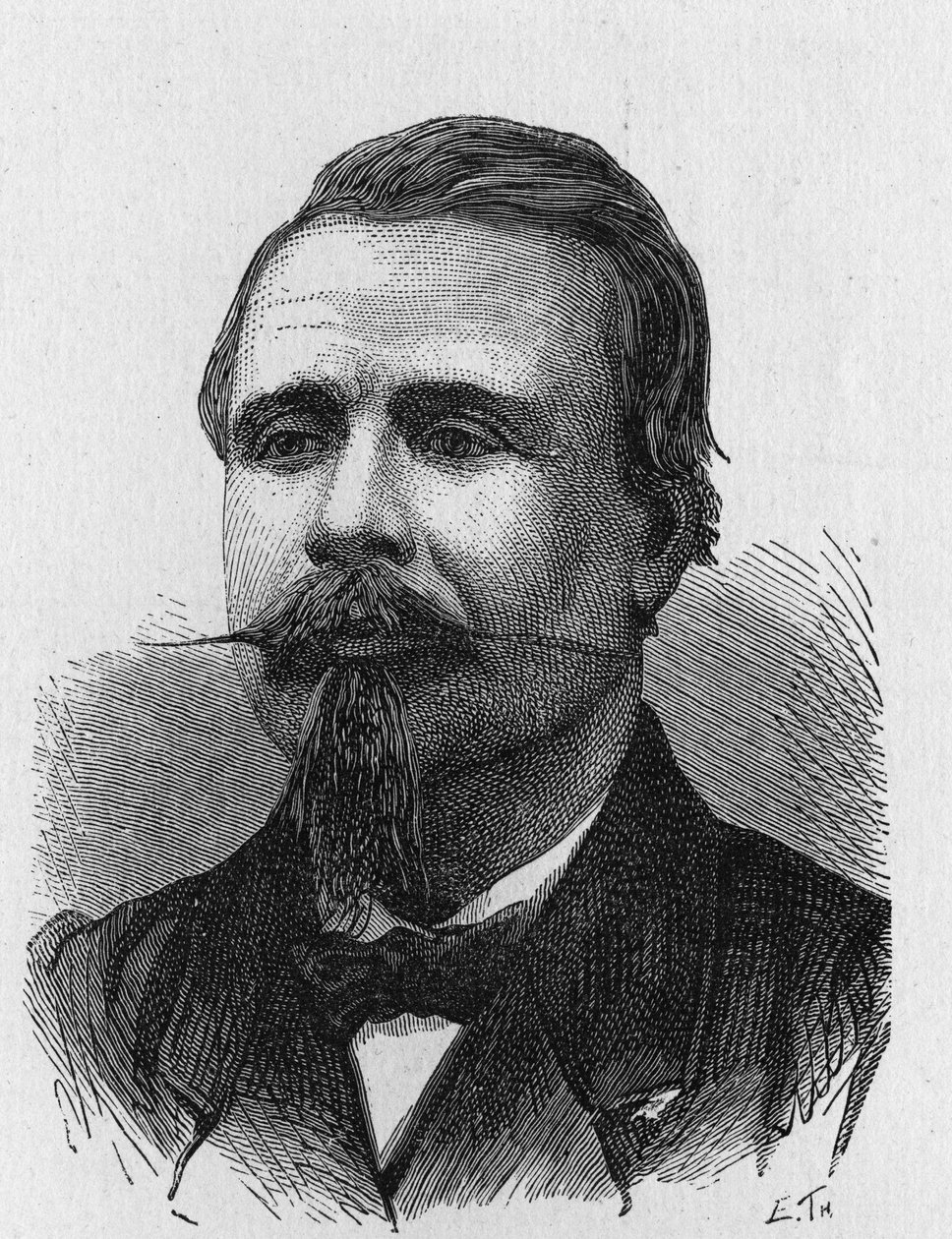 Porträtt av Eugène Godard (1827 - 1890), fransk flygkonstnär - i "" Album of Science; berömda forskare; Stora upptäckter””” 1896. av French School