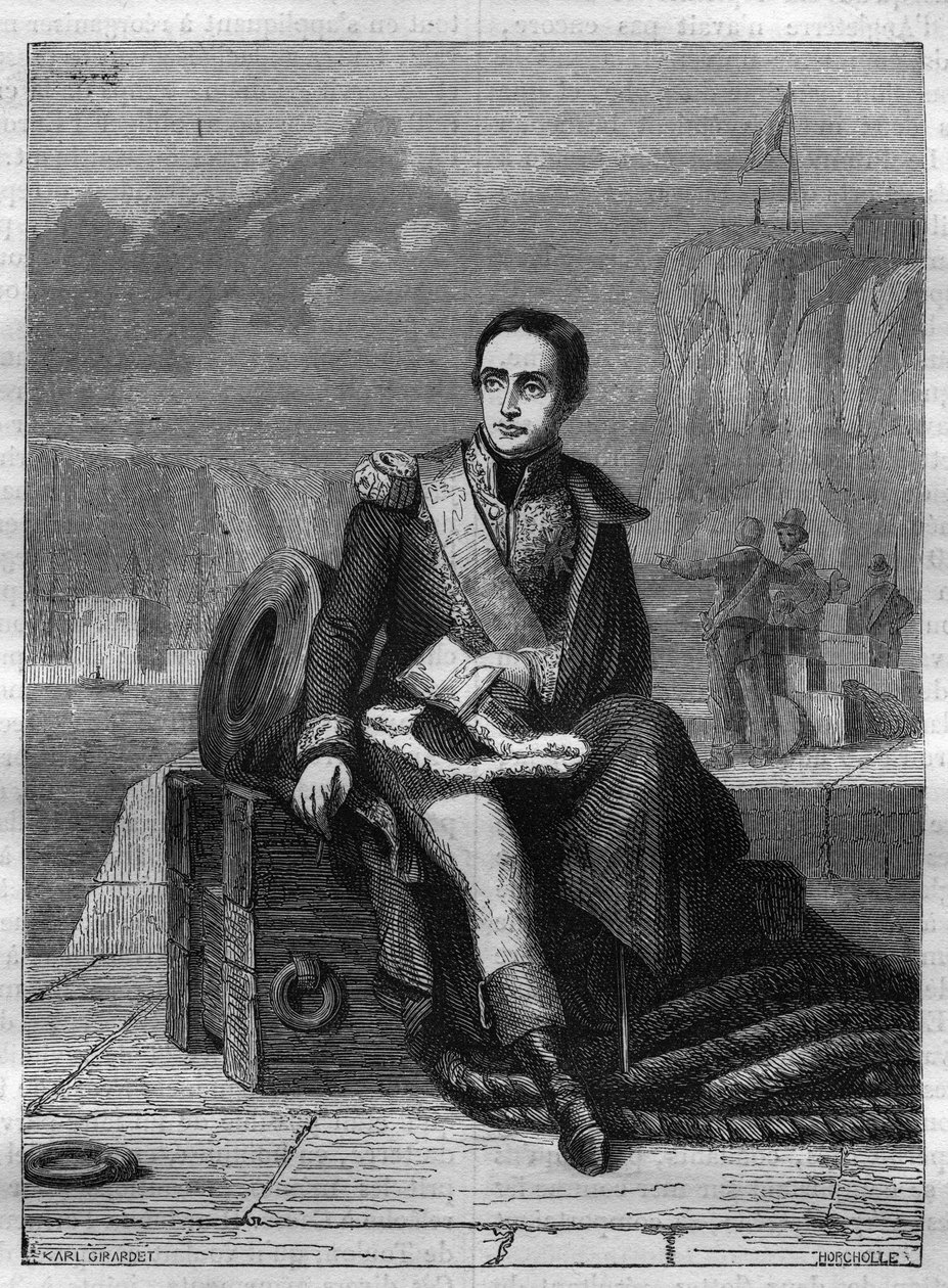 Porträtt av Eustache Bruix (1759-1805), fransk amiral - Gravyr från 1865 i "Histoire du Consulate et de l
