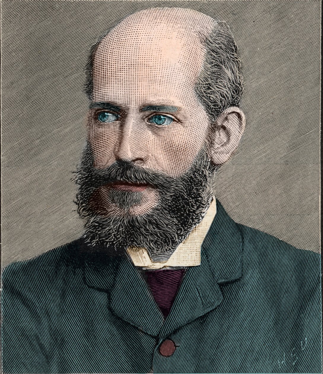 Porträtt av Ferdinand James Anselm Freiherr von Rothschild (1839-1898), engelsk konstsamlare. 1898 av French School